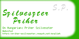 szilveszter priher business card